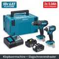 MAKITA DLX2131TJ 18V combiset DHP482 accu klopboormachine + DTD152 slagschroevendraaier (2x 5.0Ah accu) in Mbox